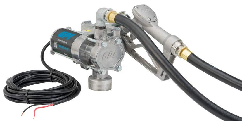 GPI 137100-01 Fuel Transfer Pump, Manual Shut-Off Nozzle, 8 GPM Fuel Pump, 10FT Hose, Power Cord, Adjustable Suction Pipe