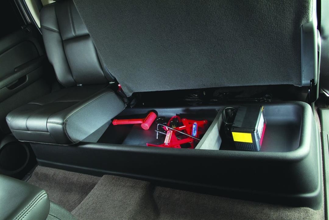 HUSKY LINERS 09001 Gearbox - Under Seat Storage Box | 2007 - 2013 Chevrolet Silverado/GMC Sierra 1500, 2007 - 2014 Chevrolet Silverado/GMC Sierra 2500/3500 Crew Cab - Black, 1 Pc. - High quality product image showing HUSKY LINERS 09001 Gearbox - Under Seat Storage Box | 2007 - 2013 Chevrolet Silverado/GMC Sierra 1500, 2007 - 2014 Chevrolet Silverado/GMC Sierra 2500/3500 Crew Cab - Black, 1 Pc. details and features