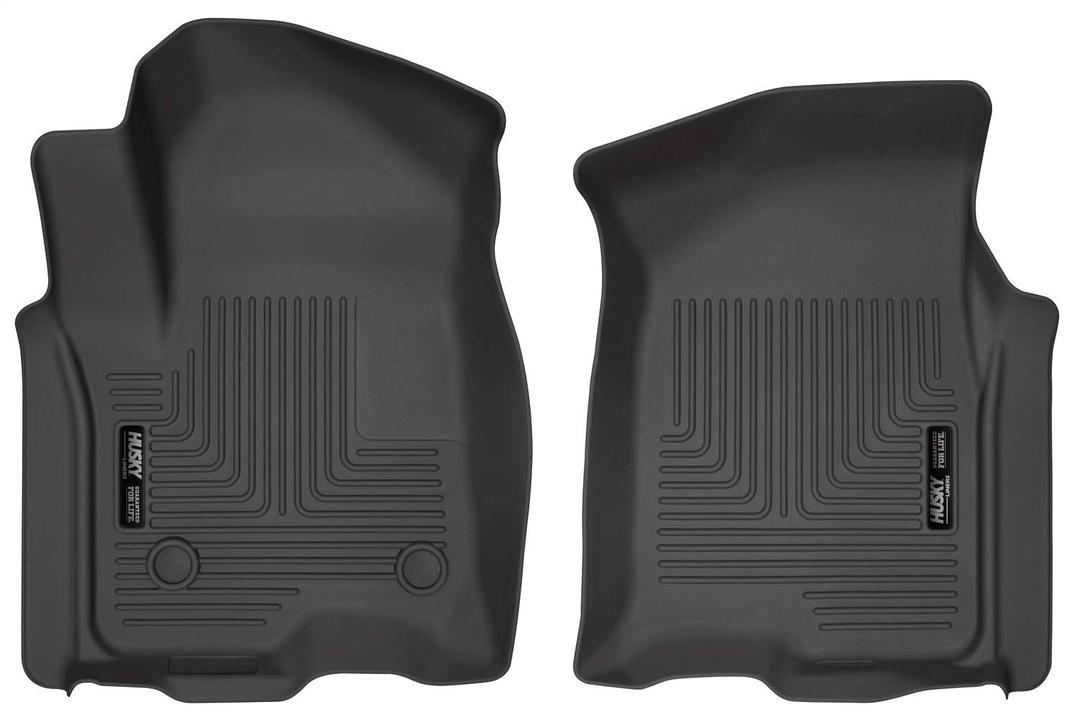 HUSKY LINERS 13211 Weatherbeater Floor Mats | Fits 2019 - 2024 Chevrolet Silverado & GMC Sierra 1500; 2020 - 2024 Silverado/Sierra 2500/3500 Crew Cab/Double Cab | Front Row, 2-pc Black - The Twister Group Tools product