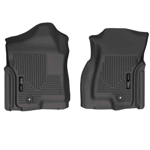 HUSKY LINERS 13241 FRONT FLOOR LINERS, Molded Fit; Raised Ridge; Black; TPO (Thermoplastic Olefin); 2 Piece