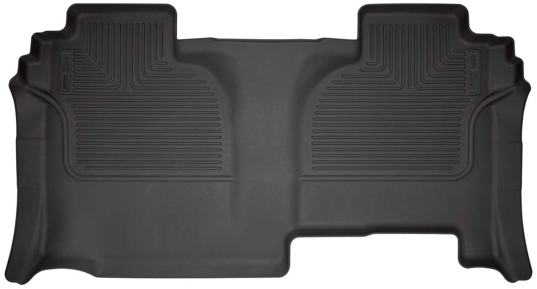 HUSKY LINERS 14211 Weatherbeater Floor Mats | Fits 2019 - 2024 Chevrolet Silverado, GMC Sierra 1500, 2020 - 2024 Silver/Sierra 2500, 3500 (Double Cab) | 2nd Row, 1-pc Black - The Twister Group Tools product