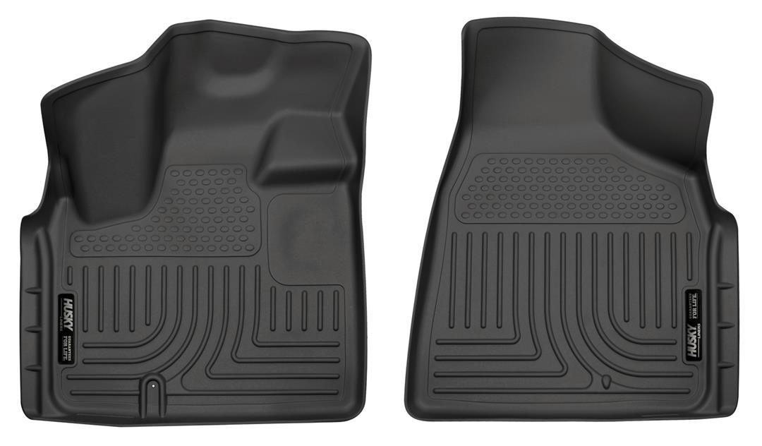 HUSKY LINERS 18091 Weatherbeater | Fits 2008 - 2016 Chrysler Town & Country Stow & Swivel - N - Go, 2008 - 2020 Dodge Grand Caravan Stow & Swivel - N - Go, Front Floor Liners - Black, 2 pc. - The Twister Group Tools product