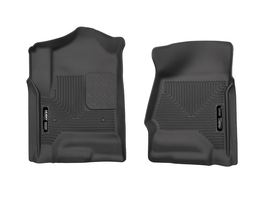 HUSKY LINERS 18231 Weatherbeater Floor Mats | Fits 2015 - 2020 Escalade, ESV, Tahoe, Yukon, Suburban, 14 - 19 Silverado/GMC Sierra 1500 (& more) | Front Row, 2-pc Black - The Twister Group Tools product