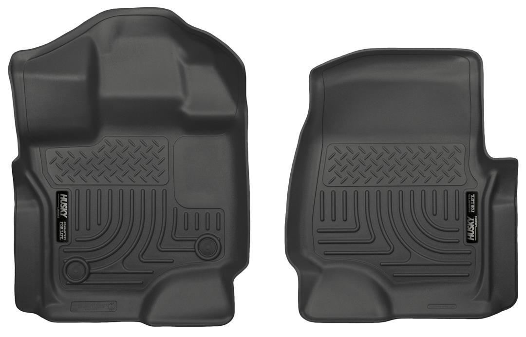 HUSKY LINERS 18361 Floor Liner; WeatherBeater; Molded Fit; Smooth Arcing Ribs/ Raised Heel Pad; Black; TPO (Thermoplastic Olefin); 2 Piece for 2015-2024 Ford F-150 - High quality product image showing HUSKY LINERS 18361 Floor Liner; WeatherBeater; Molded Fit; Smooth Arcing Ribs/ Raised Heel Pad; Black; TPO (Thermoplastic Olefin); 2 Piece for 2015-2024 Ford F-150 details and features