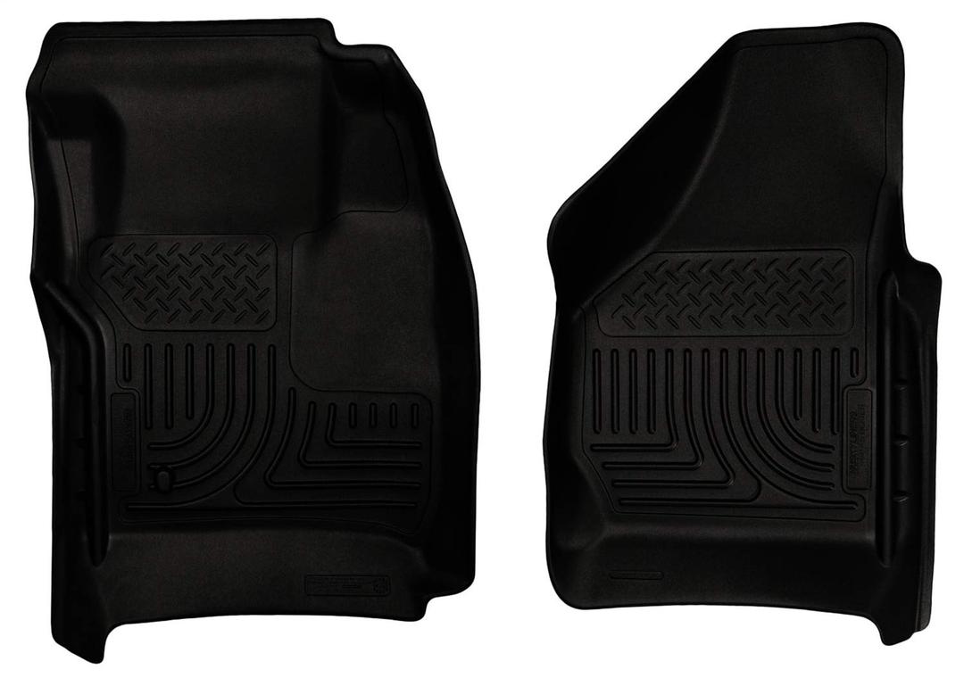 HUSKY LINERS 18381 Weatherbeater Floor Mats | Fits 2008 - 2010 F-250/F-350 Crew/SuperCab/Standard Cab | Front Row, 2-pc Black - The Twister Group Tools product