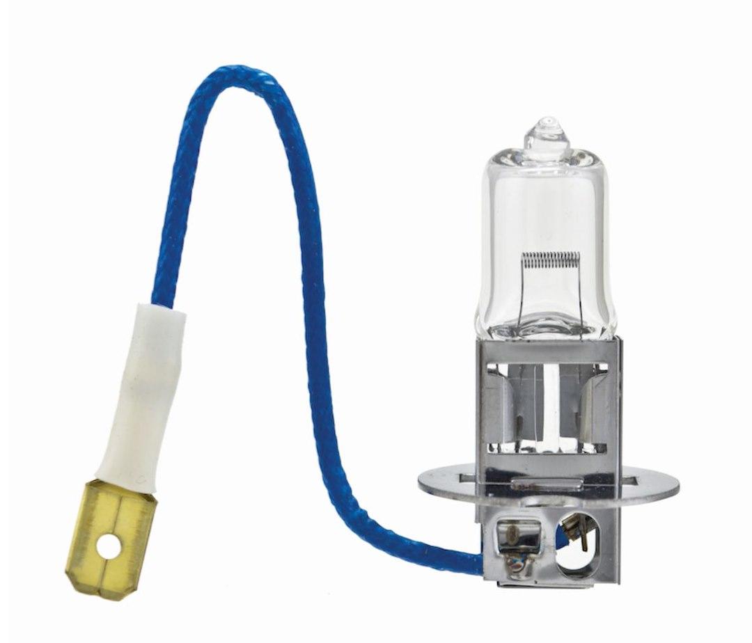 HELLA 002090671 BULB H3 12V 130W PK22S T3.25, H3; Halogen; 130 Watt; Low/ High Beam; Clear; 2600 Lumens; 12 Volt; Single; Also Use New Number H3 130W - The Twister Group Tools product
