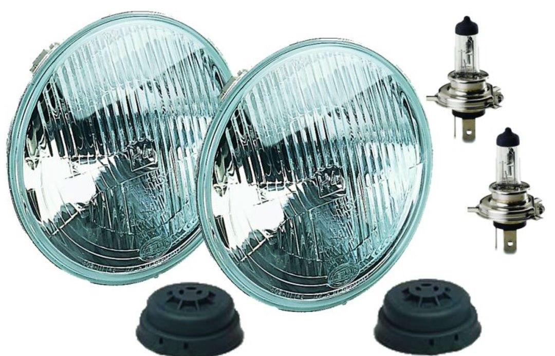 HELLA 002395801 HLMP CONV 72 LAMP KIT, Replaces Sealed Beam Head Light; 7 Inch Round; Standard Lens; H4 Bulb; Without Turn Signal; Features Improved Optics Without Increased Glare; Set of 2 - The Twister Group Tools product