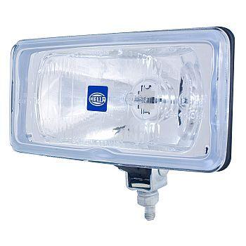 HELLA 005700471 550 DRV H3 12V SAE/ECE, Halogen Bulb; H3 Halogen Clear Bulb; 3.78 X 7.67 Inch Rectangular; 55 Watt; Driving Beam; Clear Lens; Chrome ABS Housing; Universal Stud Mount; Single Light With Bulb/ Stone Shield/ Mounting Hardware - The Twister Group Tools product