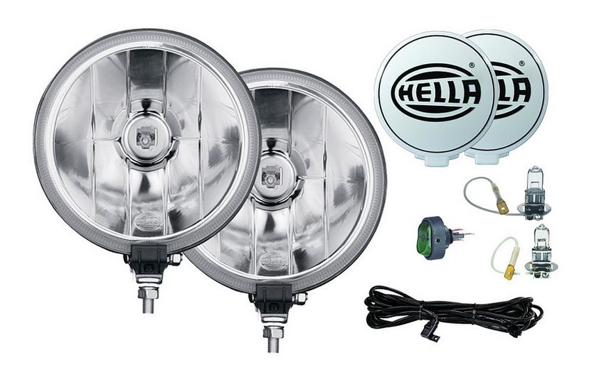 HELLA 005750941 Driving/ Fog Light; 500FF Series; Halogen Bulb; H3 Halogen Clear Bulb; 6.4 Inch Round; 55 Watt, Set of 2