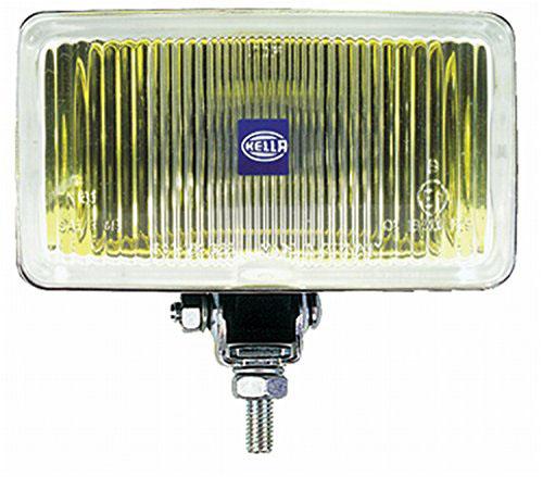 HELLA 005860261 450 DRV AMB LNS H3 12V ECE, Halogen Bulb; H3 Halogen Clear Bulb; 3.5 X 6.3 Inch Rectangular; 55 Watt; Driving Beam; Amber Lined Lens; ABS Housing; Universal Stud Mount; Single Light With Bulb/ Mounting Hardware