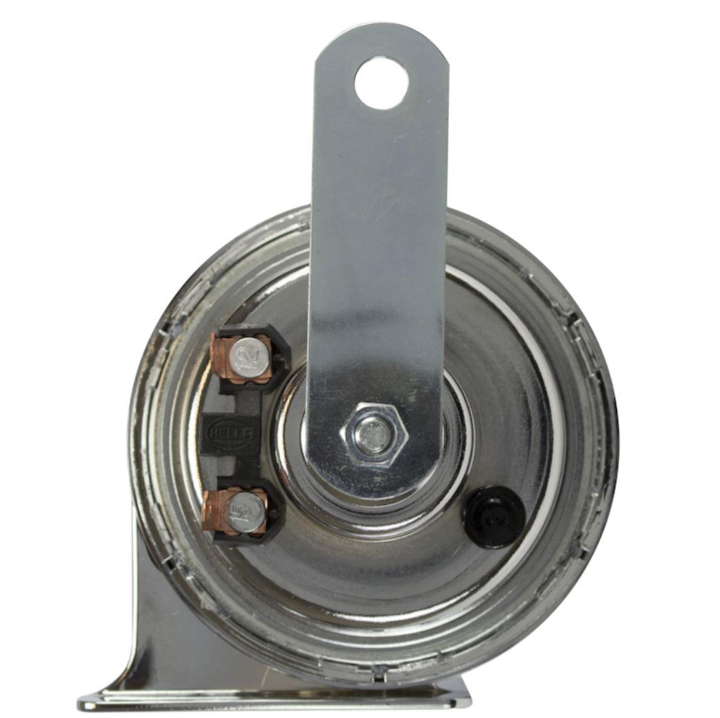 HELLA 007728883 HORN KIT BX CHROME TRUMPE, One 410 To 510 Hertz High-Tone Trumpet Horn/ One 410 To 510 Hertz Low-Tone Trumpet Horn; 112 Decibels; 12 Volt; 60 Watt; 5 Amp; Chrome Housing; With Mounting Brackets And Mounting Instructions - The Twister Group Tools product