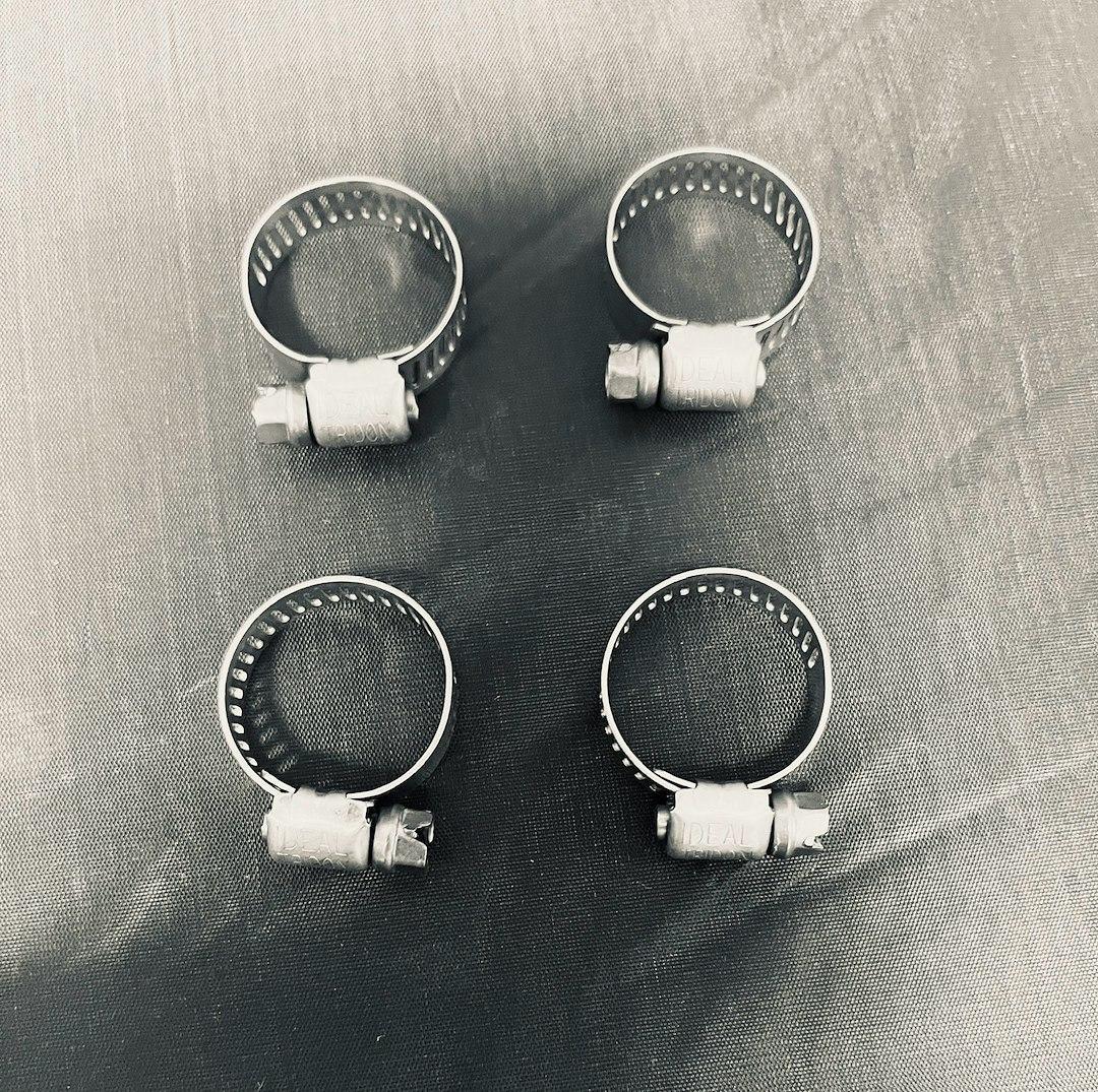 HELIX RACING 114-6406 ALL STAINLESS WORM DRIVE 8-22MM 4P, 0.31 Inch To 0.86 Inch Clamping Range; Worm Gear Style; Stainless Steel; Pack Of 4 - The Twister Group Tools product