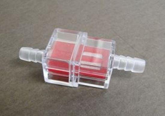 HELIX RACING 118-9013 FUEL FILTER 1/4FT (6MM) RECTANGULAR, Complete Assembly; In-Line; 1/4 Inch Inlet/Outlet; Rectangular Shape; 106 Micron Stainless Steel Screen Element In Red Frame; Clear Housing; Single - High quality product image showing HELIX RACING 118-9013 FUEL FILTER 1/4FT (6MM) RECTANGULAR, Complete Assembly; In-Line; 1/4 Inch Inlet/Outlet; Rectangular Shape; 106 Micron Stainless Steel Screen Element In Red Frame; Clear Housing; Single details and features