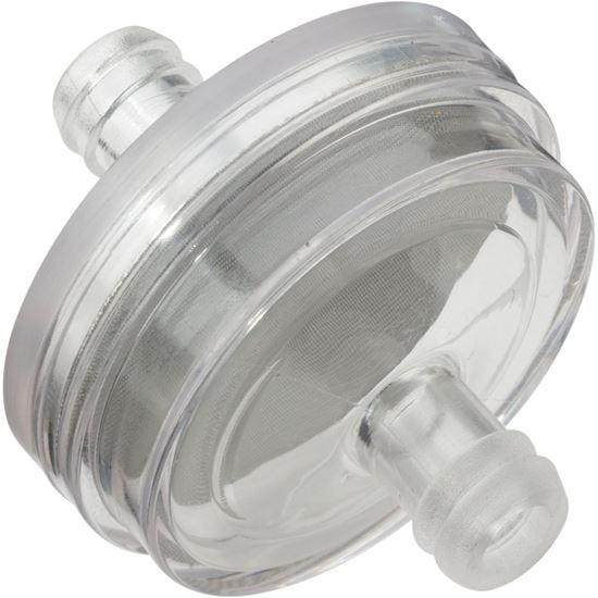 HELIX RACING 118-9015 FUEL FILTER 5/16FT (8MM) LRG DISK S, Complete Assembly; In-Line; 5/16 Inch Inlet/Outlet; Large Disk Shape; 150 Micron Stainless Steel Screen Element; Clear Housing; 750 To 770 Milliliter Per Minute Flow Rate; Single - High quality product image showing HELIX RACING 118-9015 FUEL FILTER 5/16FT (8MM) LRG DISK S, Complete Assembly; In-Line; 5/16 Inch Inlet/Outlet; Large Disk Shape; 150 Micron Stainless Steel Screen Element; Clear Housing; 750 To 770 Milliliter Per Minute Flow Rate; Single details and features