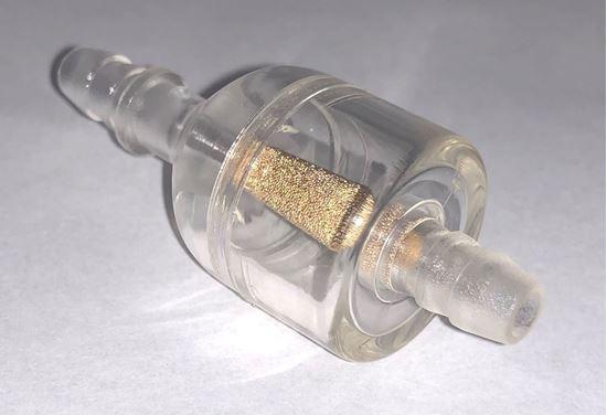 HELIX RACING 118-9302 FUEL FILTER 1/4FT (6MM) BULLET SHA, Complete Assembly; In-Line; 1/4 Inch Inlet/Outlet; Bullet Shape; 40 Micron Copper Pellet Sinter Element; Clear Housing; 590 To 600 Milliliter Per Minute Flow Rate; Single - High quality product image showing HELIX RACING 118-9302 FUEL FILTER 1/4FT (6MM) BULLET SHA, Complete Assembly; In-Line; 1/4 Inch Inlet/Outlet; Bullet Shape; 40 Micron Copper Pellet Sinter Element; Clear Housing; 590 To 600 Milliliter Per Minute Flow Rate; Single details and features