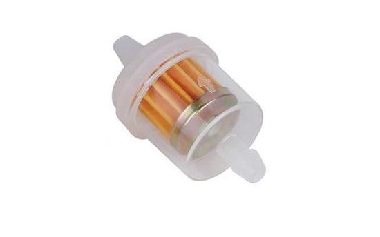 HELIX RACING 118-9312 FUEL FILTER 1/4(6MM) SMALL DRUM, Complete Assembly; In-Line; 1/4 Inch Inlet/Outlet; Small Drum Shape; 70 Micron Pleated Paper Element; Clear/ White Housing; 570 To 600 Milliliter Per Minute Flow Rate; Single - The Twister Group Tools product