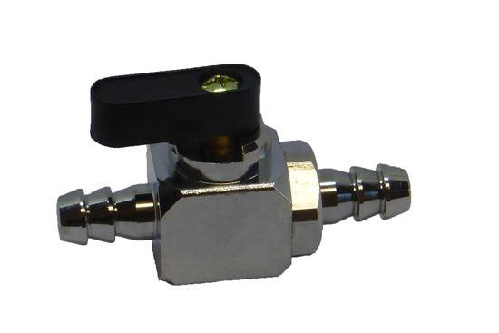 HELIX RACING 119-5560 IN-LINE FUEL VALVE 3/8FT 9.5MM, In-Line Fuel Valve; 2 Port; 3/8 Inch Barb; Chrome Plated Brass; Single; With 3-Way (Open/ Close/ Open) Toggle - High quality product image showing HELIX RACING 119-5560 IN-LINE FUEL VALVE 3/8FT 9.5MM, In-Line Fuel Valve; 2 Port; 3/8 Inch Barb; Chrome Plated Brass; Single; With 3-Way (Open/ Close/ Open) Toggle details and features