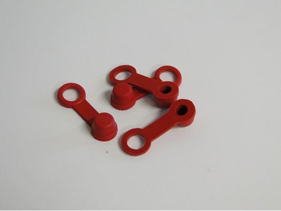 HELIX RACING 202-2001 BRAKE BLEEDER CAP RED W/ TETHER, Red; With Tether; Set Of 4 - The Twister Group Tools product