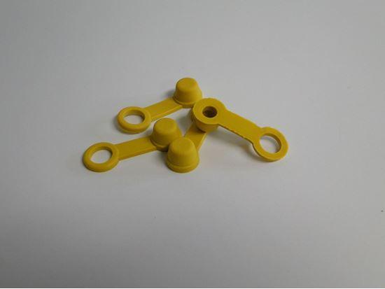HELIX RACING 202-2002 BRAKE BLEEDER CAP YELLOW W/ TETHE, Yellow; With Tether; Set Of 4 - High quality product image showing HELIX RACING 202-2002 BRAKE BLEEDER CAP YELLOW W/ TETHE, Yellow; With Tether; Set Of 4 details and features