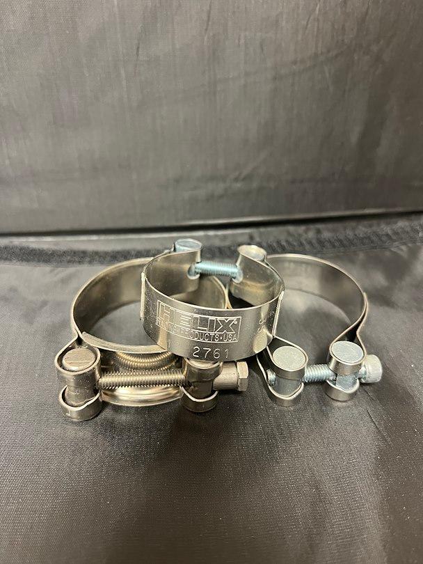 HELIX RACING 212-2761 STAINLESS STEEL MUFFLER CLAMP 1.81, 1.81 To 1.99 Inch Diameter; Band Clamp; Stainless Steel; Single; With Hex Key Socket Bolt - The Twister Group Tools product