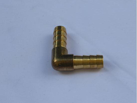 HELIX RACING 053-2440 BRASS BARB/BARB 90DEG. 3/8(9.5MM), 3/8 Inch Hose Barb; 90 Degree Elbow; Without O-Ring; Without Jam Nut; Brass; Single