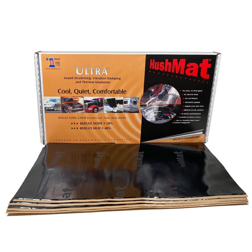 HUSHMAT 10500 Bulk Kit - (30) 12 INCH x 23 INCH Black ULTRA Sheets - 58 Square Feet