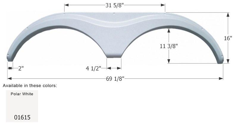 ICON 01615 Tandem Axle Fender Skirt FS763 for Heartland - Polar White - The Twister Group Tools product