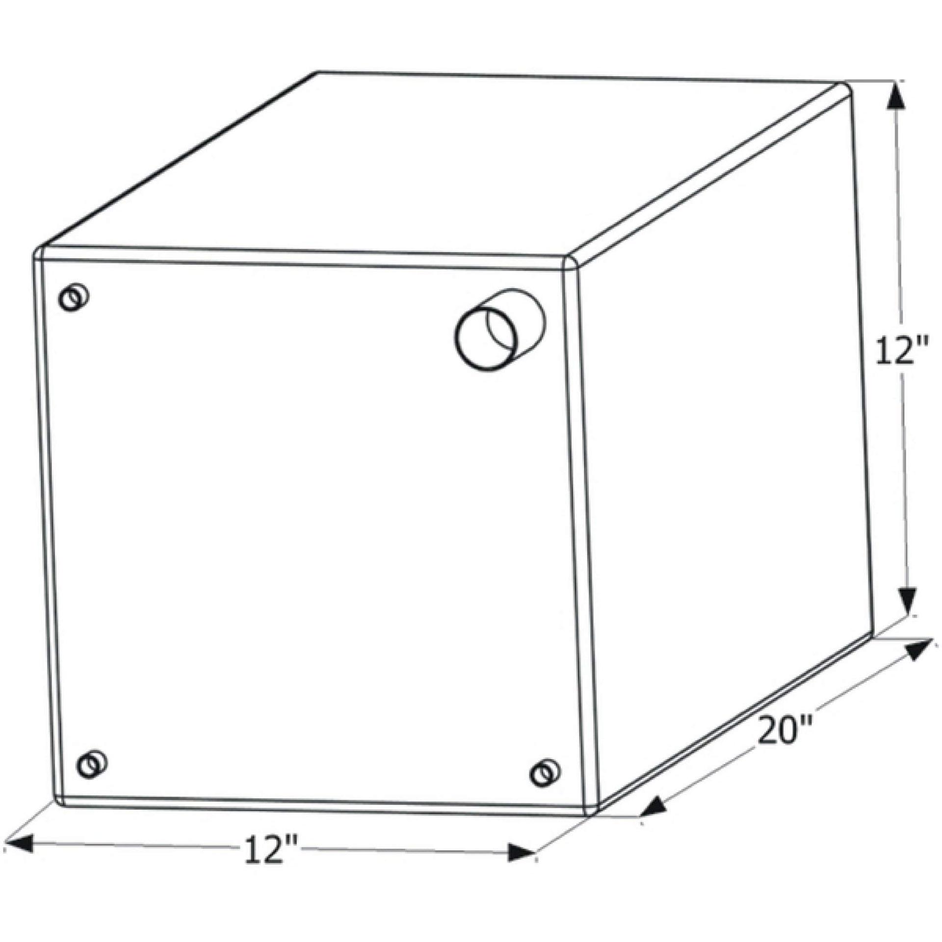 ICON 12734 Fresh Water Tank, WT2470, 20x12x12, 12 Gal., w/ 1/2 INCH Fittings - High quality product image showing ICON 12734 Fresh Water Tank, WT2470, 20x12x12, 12 Gal., w/ 1/2 INCH Fittings details and features