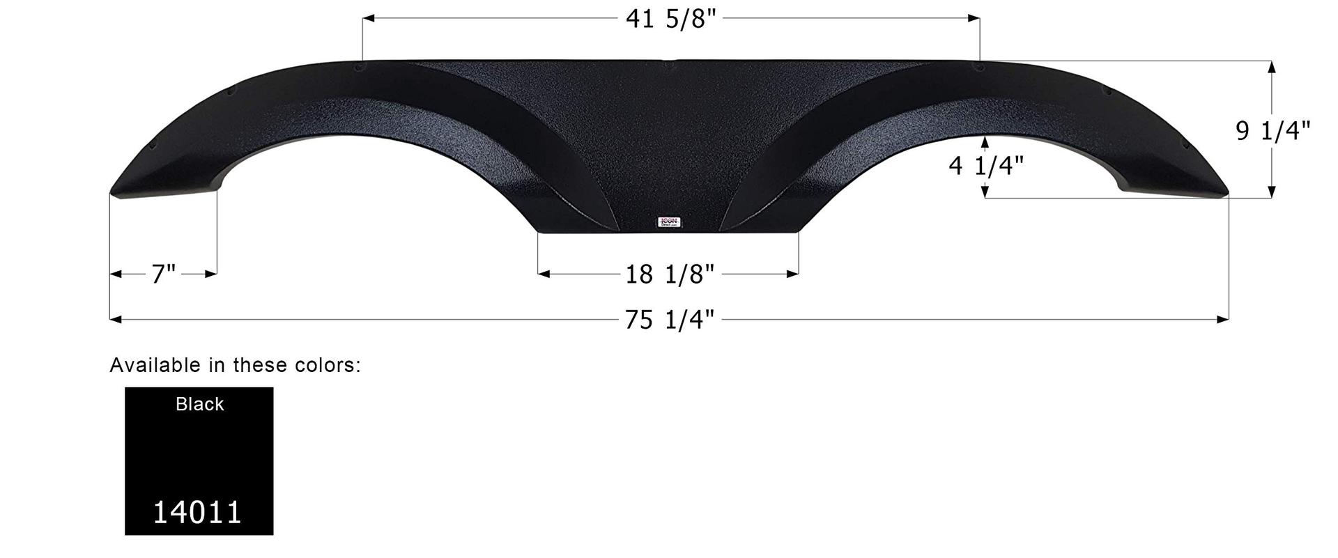ICON 14011 Tandem Axle Fender Skirt FS4011 for Jayco - Black - High quality product image showing ICON 14011 Tandem Axle Fender Skirt FS4011 for Jayco - Black details and features