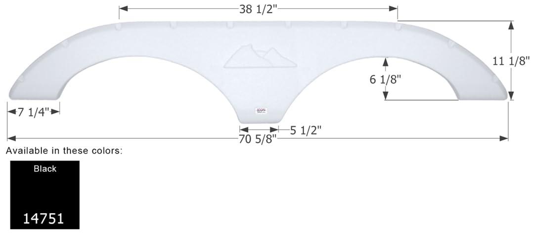 ICON 14751 Fender Skirt, Tandem, Keystone, FS2293, Black - The Twister Group Tools product
