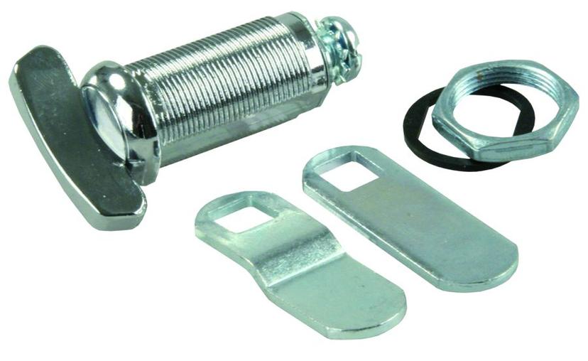 JR PRODUCTS 00145 Lock Cylinder; Thumb Lock; 1-3/8 Inch Length; Universal Fit; For Deluxe Baggage Compartment Doors; With Flat And Offset Blades