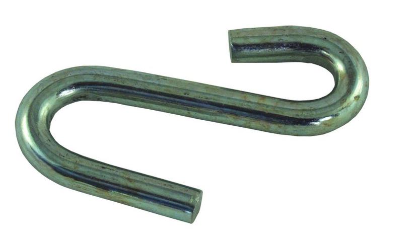 JR PRODUCTS 01154 Trailer Safety Chain Hook; S-Hook; Use To Fit Safety Chains Up To 7/16 Inch; Zinc Plated; Steel; Set Of 2