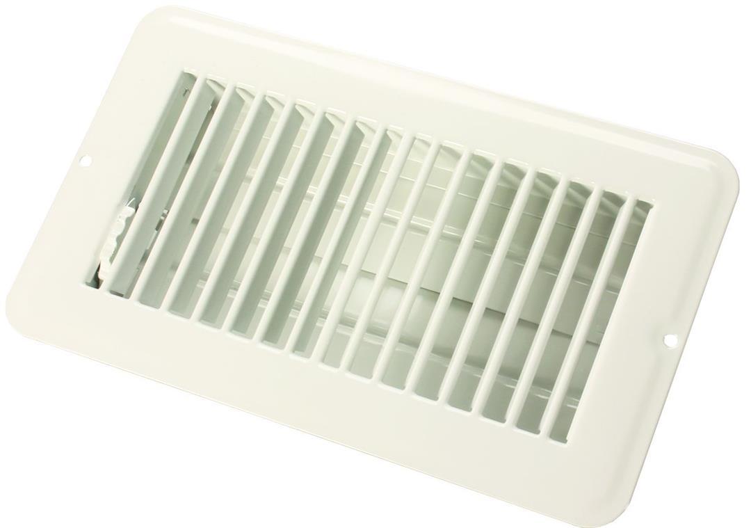 JR PRODUCTS 0228965 02-28965 Dampered Floor Register - 4 INCH x 8 INCH, White - The Twister Group Tools product
