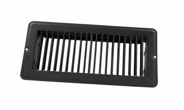 JR PRODUCTS 0229185 4 INCH X 10 INCH Floor Register Undampered, Metal, Black - The Twister Group Tools product