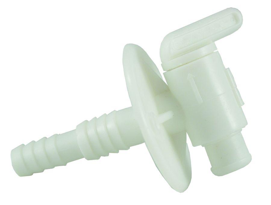 JR PRODUCTS 03182 Dual Barbed Drain Cock, White - High quality product image showing JR PRODUCTS 03182 Dual Barbed Drain Cock, White details and features