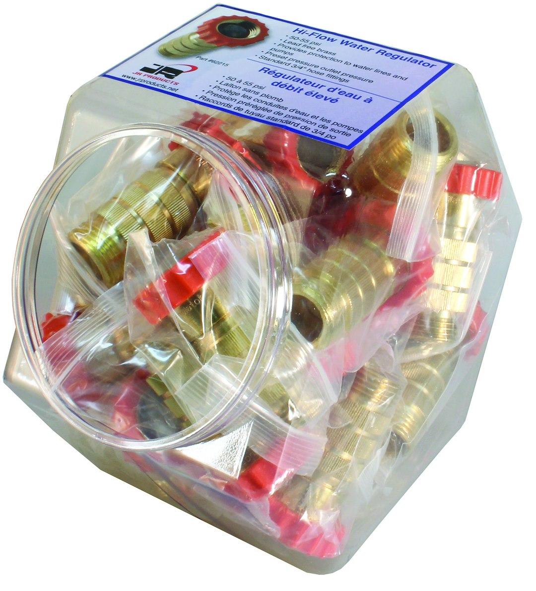 JR PRODUCTS 04-62205-D WATER REGULATOR DISPLAY, 40-50 PSI Fresh Water Pressure Regulator; Hex Counter Display; Pack Of 24 - The Twister Group Tools product