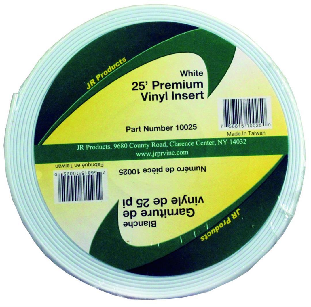 JR PRODUCTS 10025 Premium Vinyl Insert - White, 1 INCH x 25 - The Twister Group Tools product