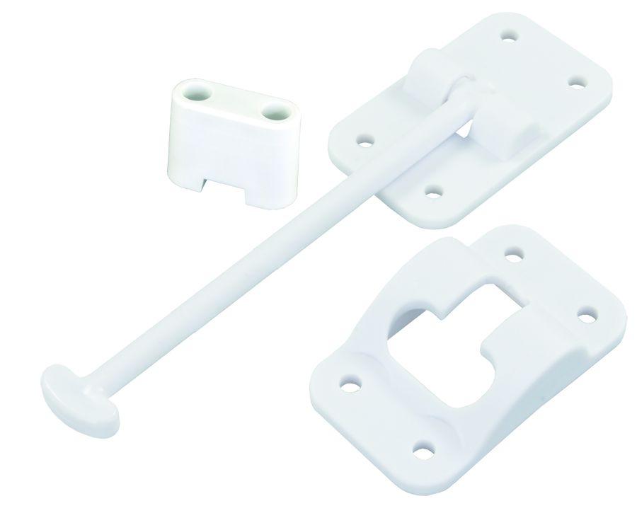 JR PRODUCTS 10444B Polar White 6 INCH T-Style Door Holder with Bumper - The Twister Group Tools product