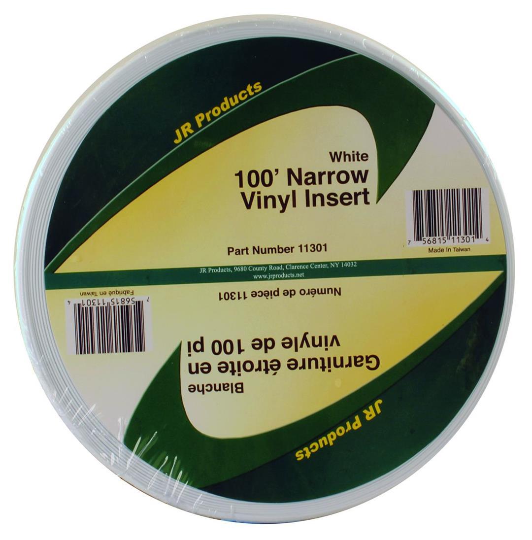 JR PRODUCTS 11301 White 100 foot Narrow Vinyl Insert - High quality product image showing JR PRODUCTS 11301 White 100 foot Narrow Vinyl Insert details and features