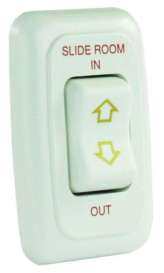 JR PRODUCTS 12075 White Single Slide-Out Switch Assembly with Bezel - High quality product image showing JR PRODUCTS 12075 White Single Slide-Out Switch Assembly with Bezel details and features