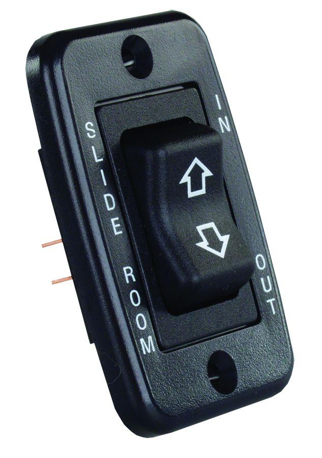 JR PRODUCTS 12355 Black Low Profile Slide-Out Switch with Bezel - High quality product image showing JR PRODUCTS 12355 Black Low Profile Slide-Out Switch with Bezel details and features