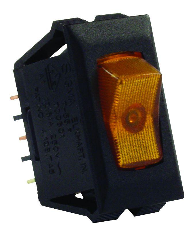 JR PRODUCTS 12555 Amber/Black SPST Illuminated On/Off Switch - The Twister Group Tools product