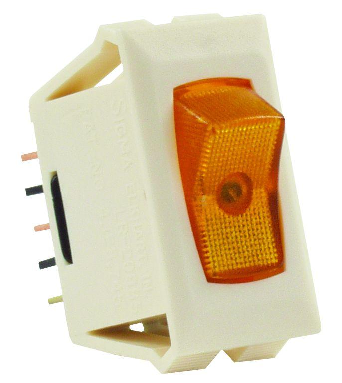 JR PRODUCTS 12575 Amber/Ivory SPST Illuminated On/Off Switch - The Twister Group Tools product