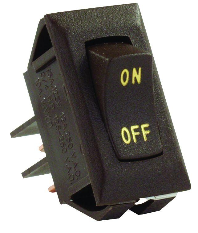 JR PRODUCTS 12605 Brown SPST Labeled On/Off Switch - High quality product image showing JR PRODUCTS 12605 Brown SPST Labeled On/Off Switch details and features
