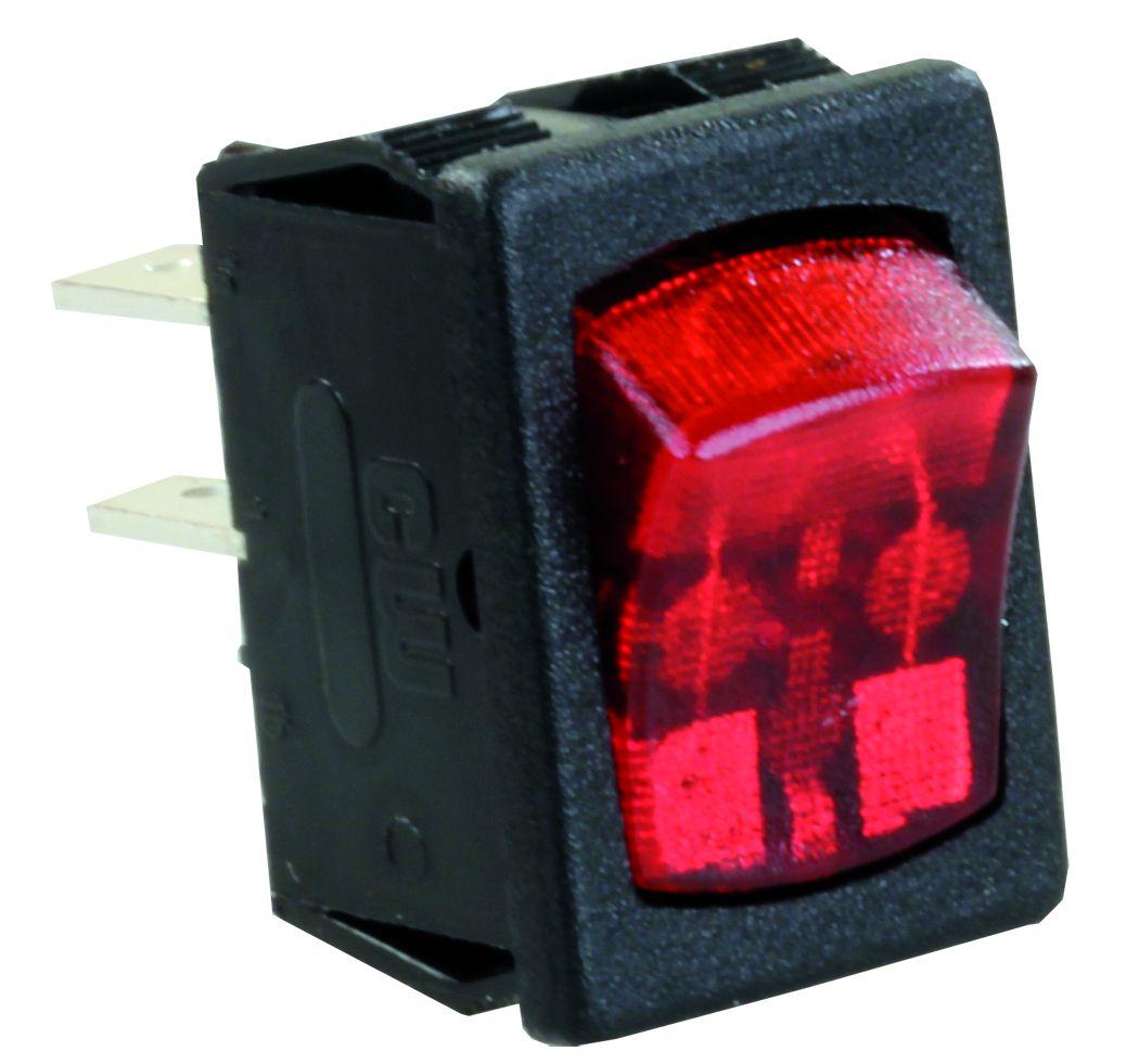 JR PRODUCTS 12765 Red/Black SPST Mini-Illuminated On/Off Switch - High quality product image showing JR PRODUCTS 12765 Red/Black SPST Mini-Illuminated On/Off Switch details and features