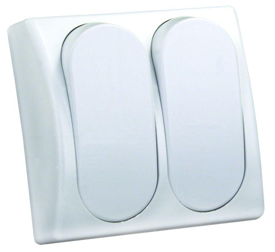 JR PRODUCTS 13585 Modular On/Off Switch - Double,White - High quality product image showing JR PRODUCTS 13585 Modular On/Off Switch - Double,White details and features