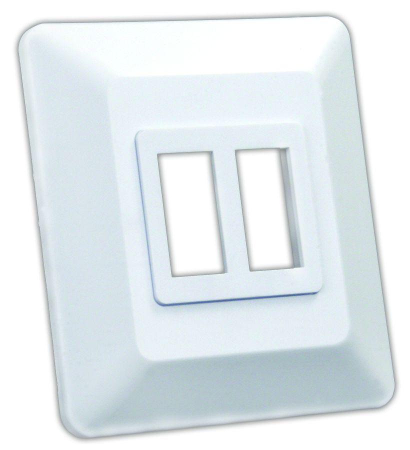 JR PRODUCTS 13615 Switch Base and Face Plate - Double,White - High quality product image showing JR PRODUCTS 13615 Switch Base and Face Plate - Double,White details and features