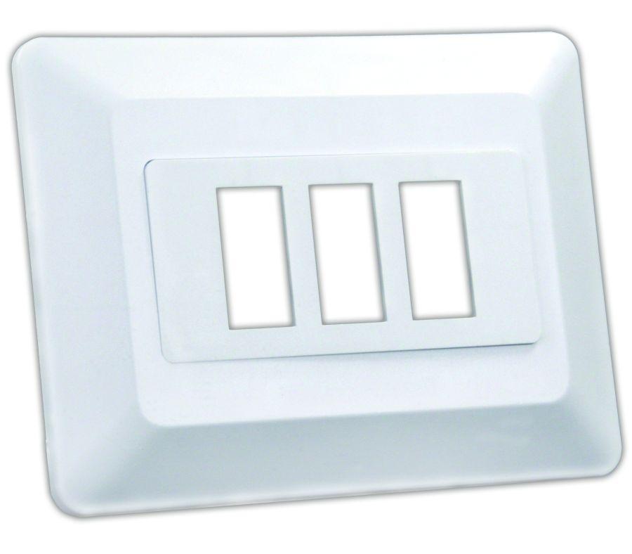 JR PRODUCTS 13625 Switch Base and Face Plate - Triple, White - High quality product image showing JR PRODUCTS 13625 Switch Base and Face Plate - Triple, White details and features