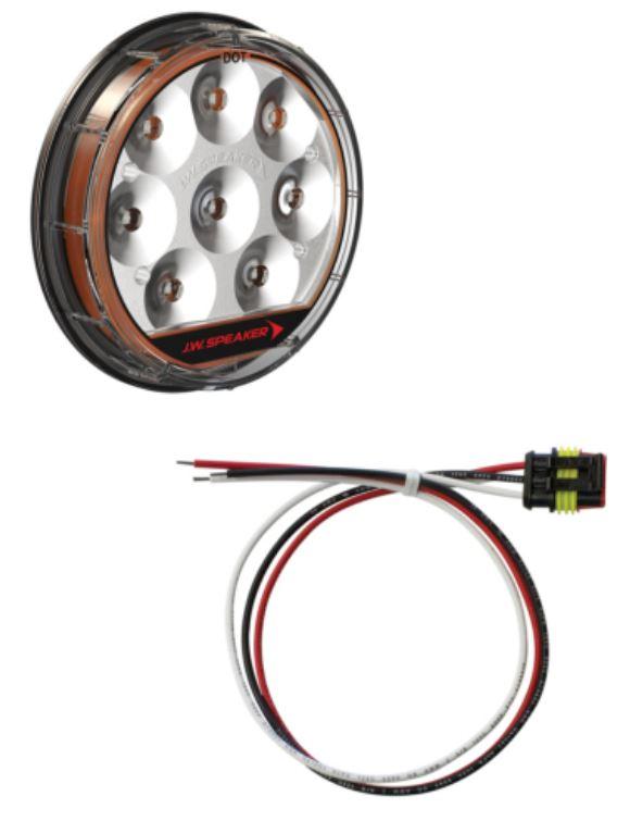 JW SPEAKER 0347874 Turn Signal Light Assembly - LED; 234 Series; Clear Lens; LED; Amber Bulb; With Wiring Harness
