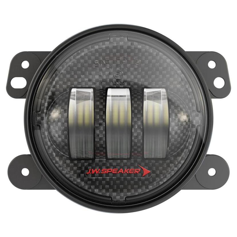 JW SPEAKER 0554413 Model 6145 J2 12V SAE/ECE LED Fog Light with Carbon Fiber Inner Bezel - 2 Light Kit